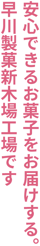 安心できるお菓子をお届けする。早川製菓新木場工場です